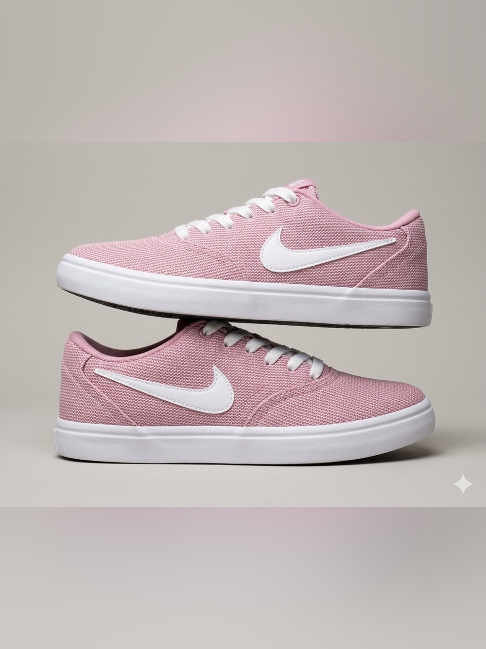 Nike SB Check Solar Canvas Sneakers Pink White Size 6